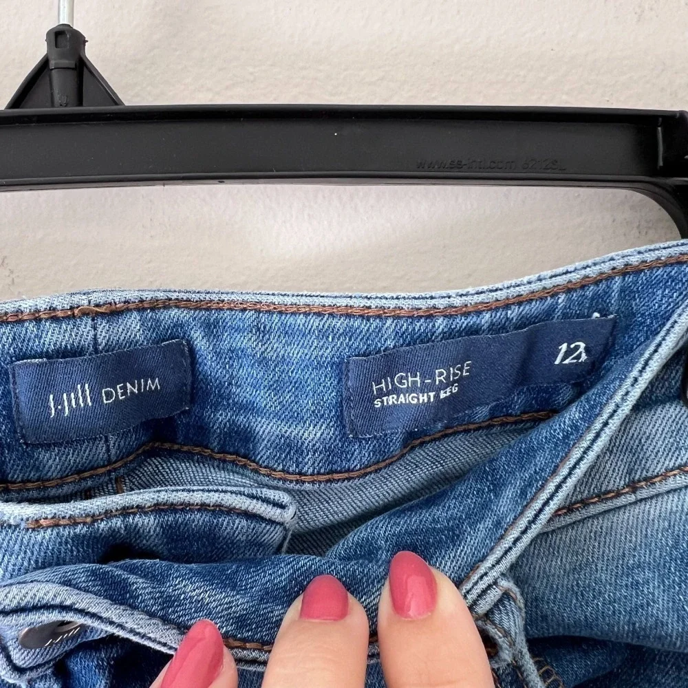 Jill Jill Denim High-Rise Straight Leg Jeans Light‎ Wash Women's Size 12 - Picture 3 of 7